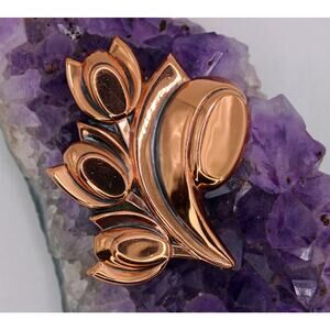 Vintage Copper Renoir Stylized Tulips Brooch
